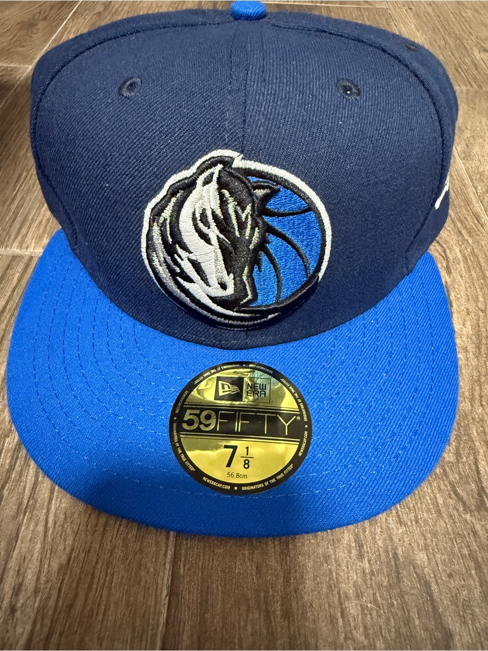 New Era Dallas Mavericks Fitted Hat in Navy and Royal Blue